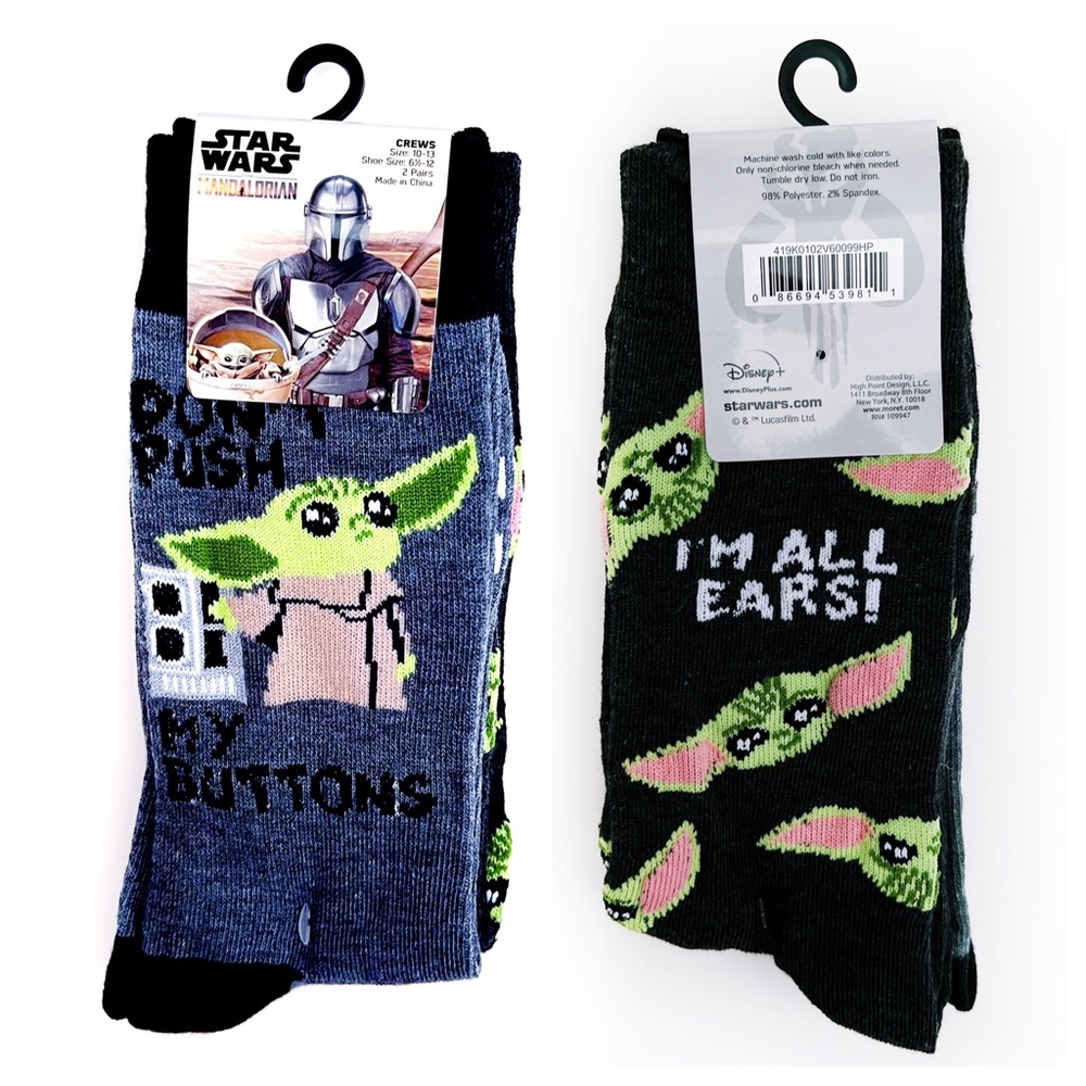 Star Wars Crew Socks Mens Womens Disney The Mandalorian Grogu Baby Yoda Fun Gift